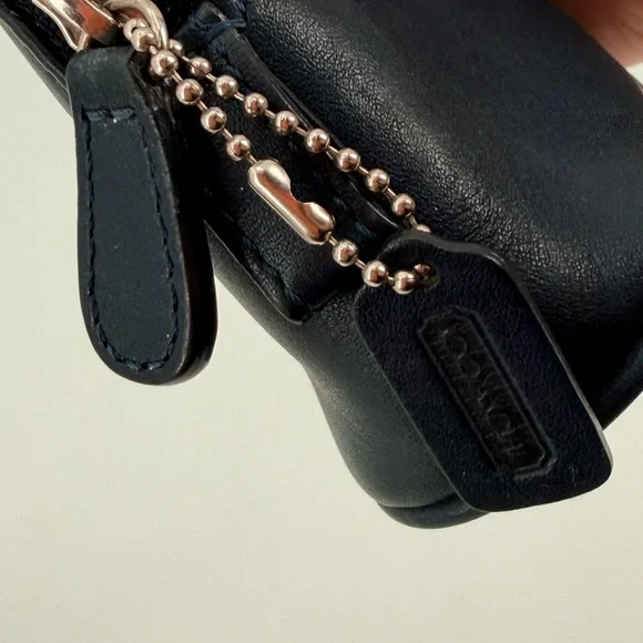 Coach Classic Vintage Dome Blue Leather Legacy Rare Zip Coin Purse Cosmetic Y2K - Picture 3 of 7